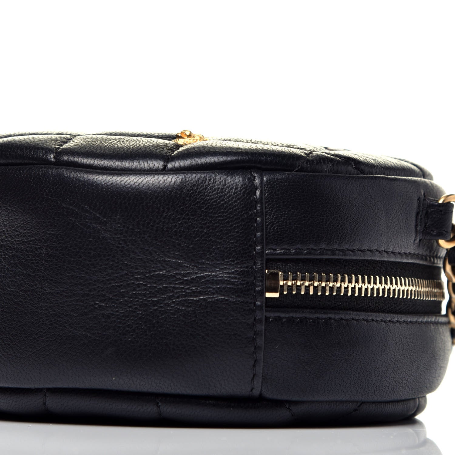 Chanel Lambskin Quilted Studded Round Clutch With Chain Black 9 of 9