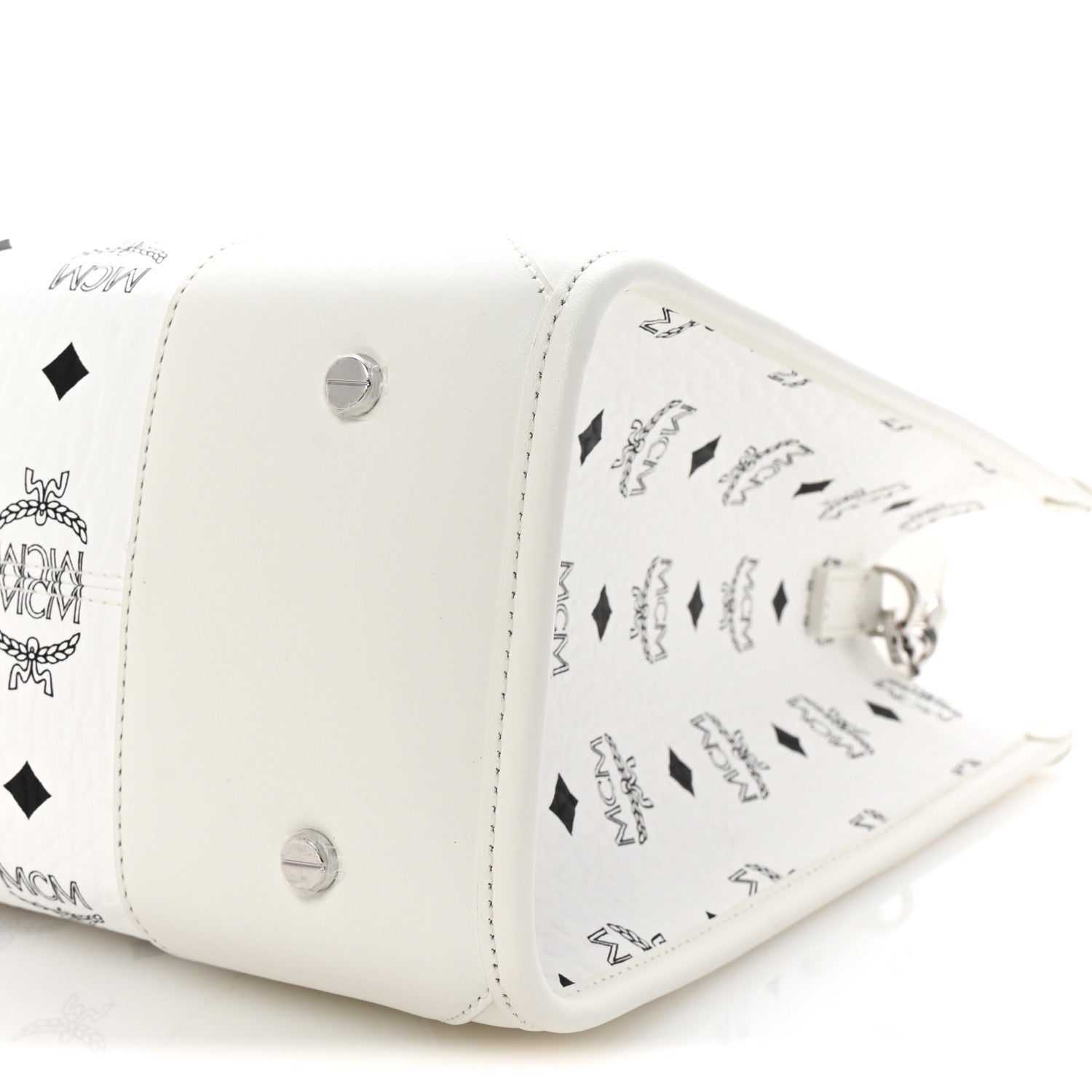 MCM Visetos Large Munchen Tote White 10 of 10