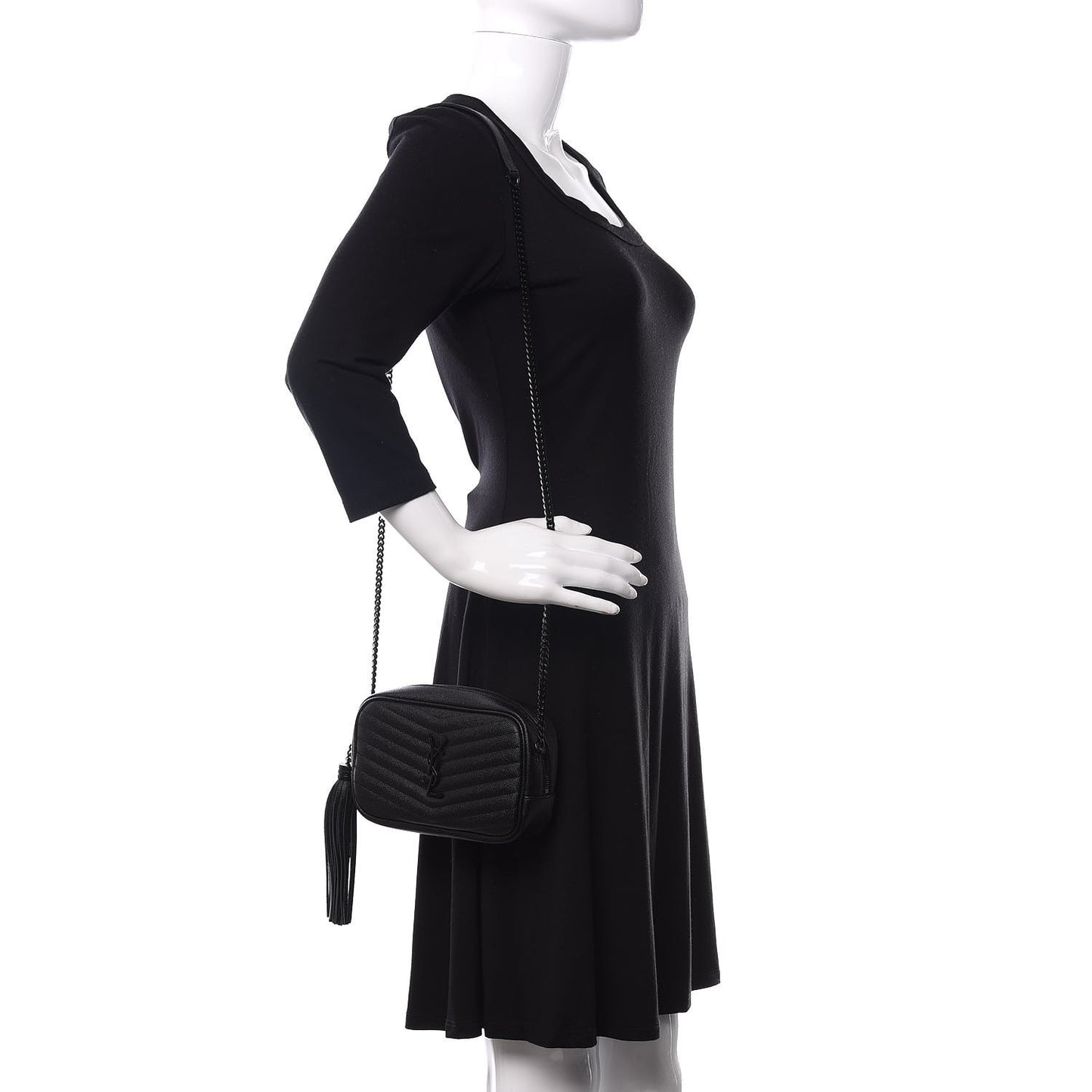 Grain De Poudre Matelasse Monogram Mini Lou Camera Bag Black