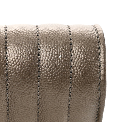 Saint Laurent Metallic Grain De Poudre Mixed Matelasse Triquilt Monogram Chain Wallet Piombo 12 of 12