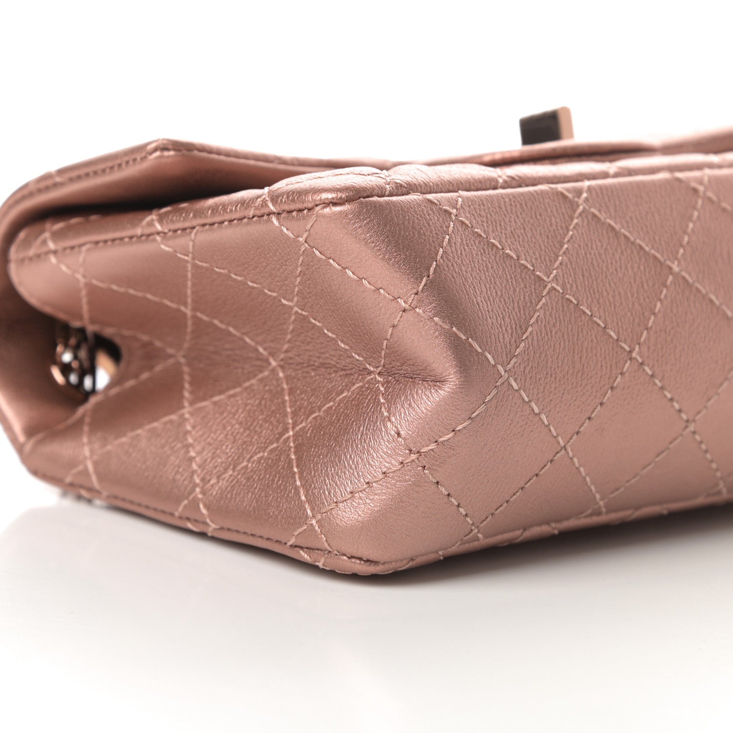 Chanel Metallic Grained Calfskin Quilted 2.55 Reissue Mini Flap Copper Pink 9 of 14