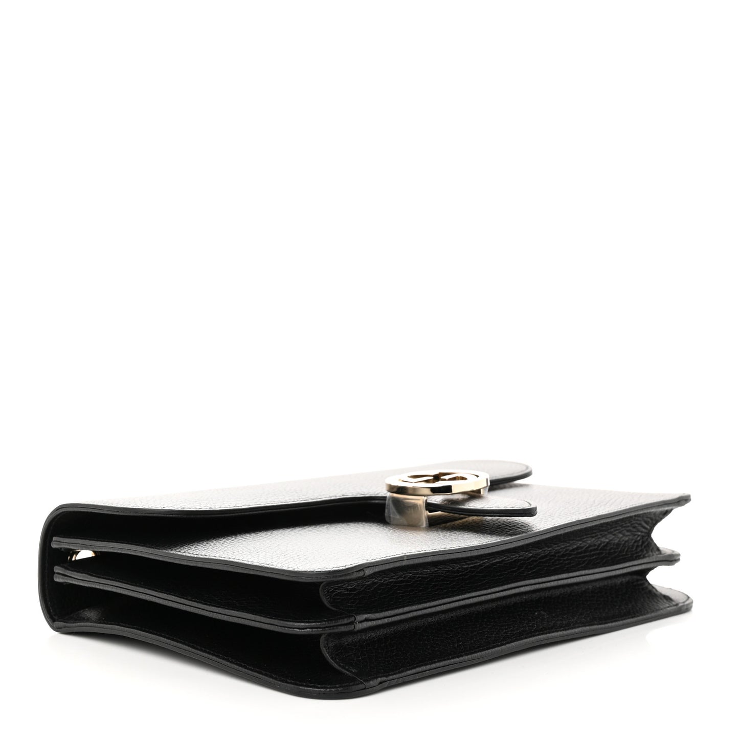 Dollar Calfskin Interlocking G Shoulder Bag Black