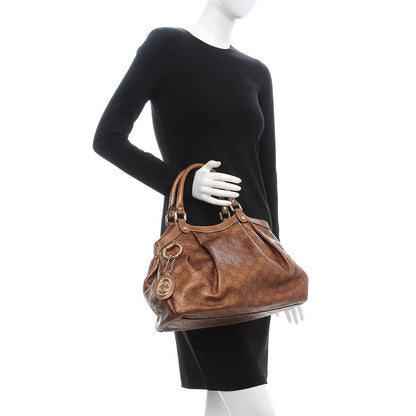 Gucci Metallic Guccissima Medium Sukey Tote Bronze 2 of 7