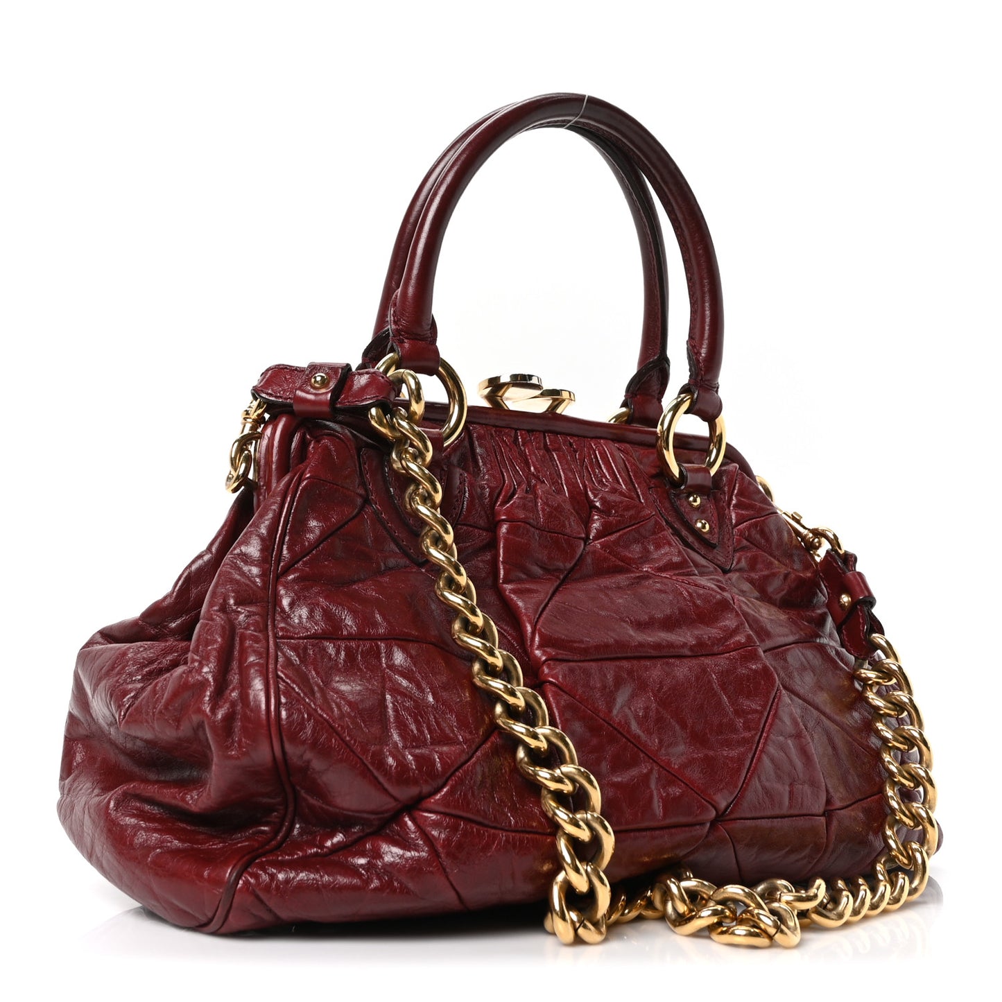 Calfskin Quilted Stam Bag Bordeaux