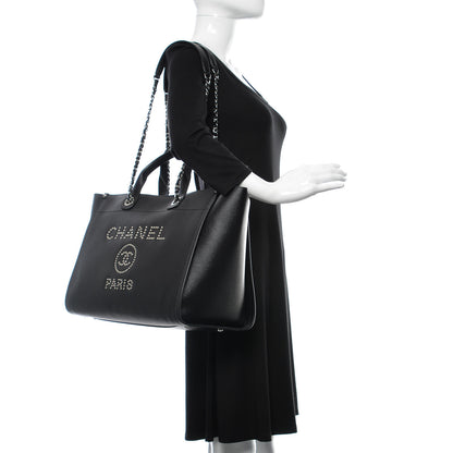 Chanel Caviar Medium Studded Deauville Tote Black 2 of 11