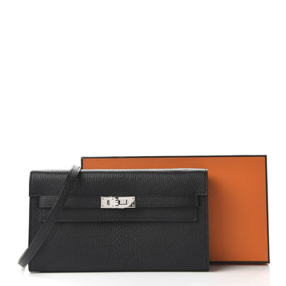 Hermes Chevre Mysore Kelly Wallet To Go Black 10 of 10