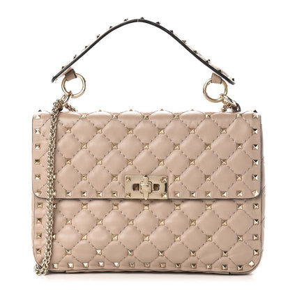 Valentino Garavani Lambskin Medium Rockstud Spike Shoulder Bag Poudre 1 of 11