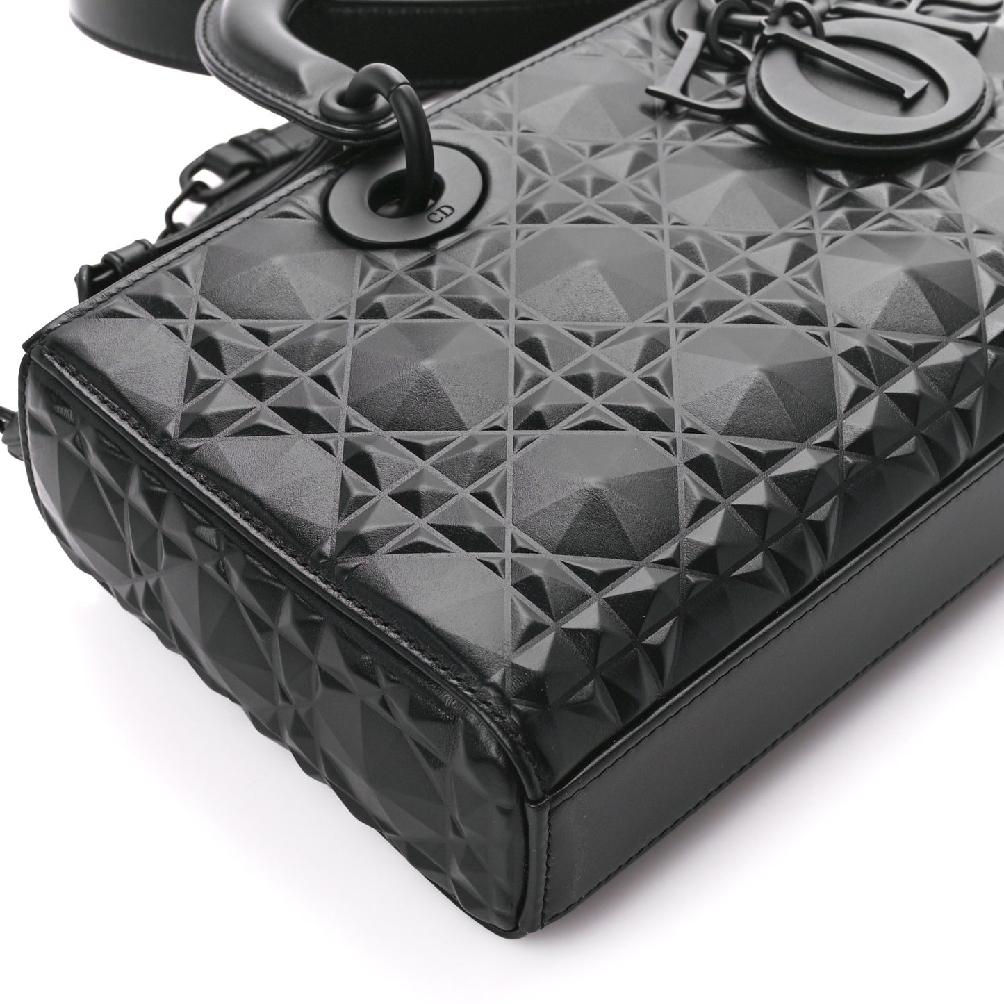 Calfskin Cannage Diamond Medium Lady D-Joy Black