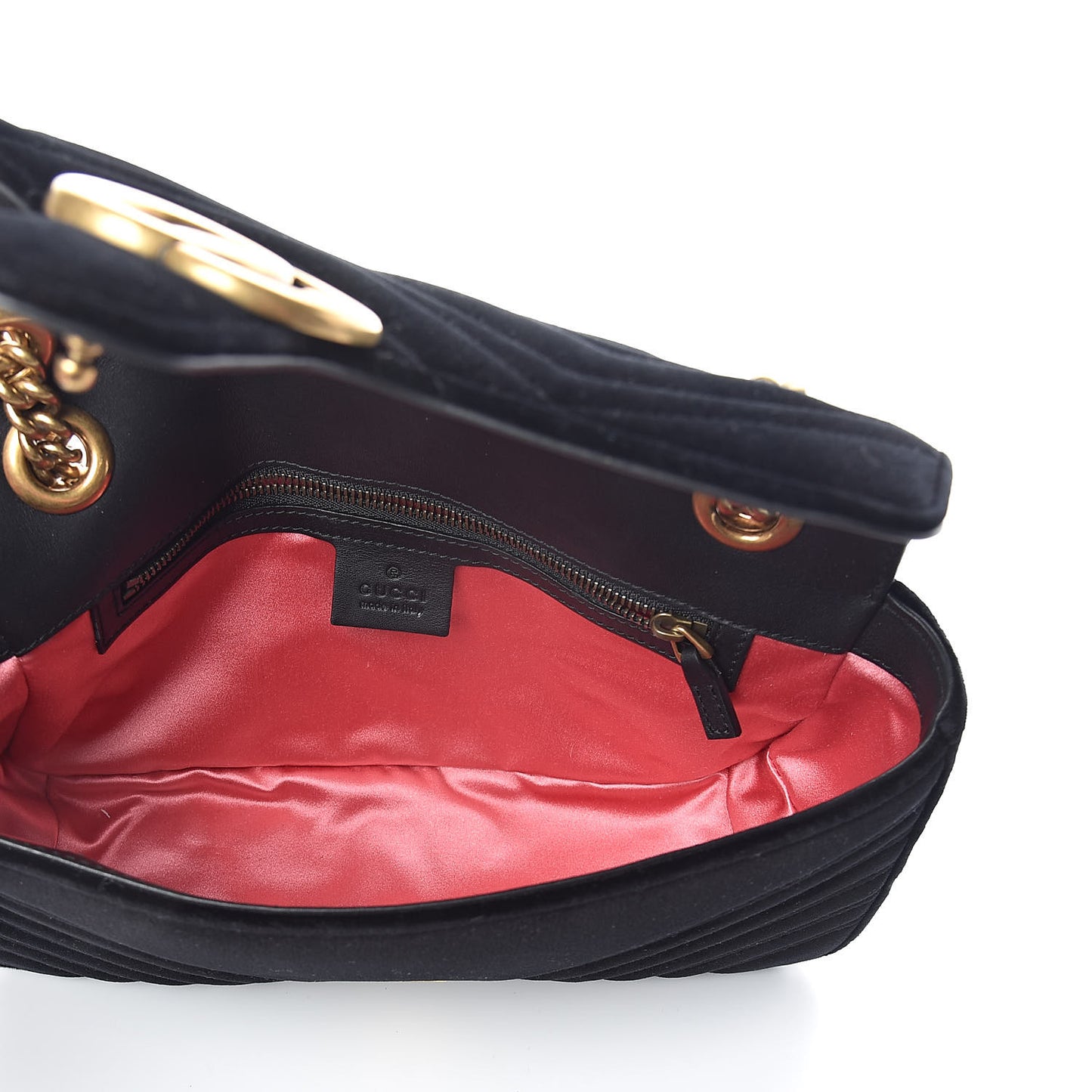 Velvet Matelasse Small GG Marmont Shoulder Bag Black