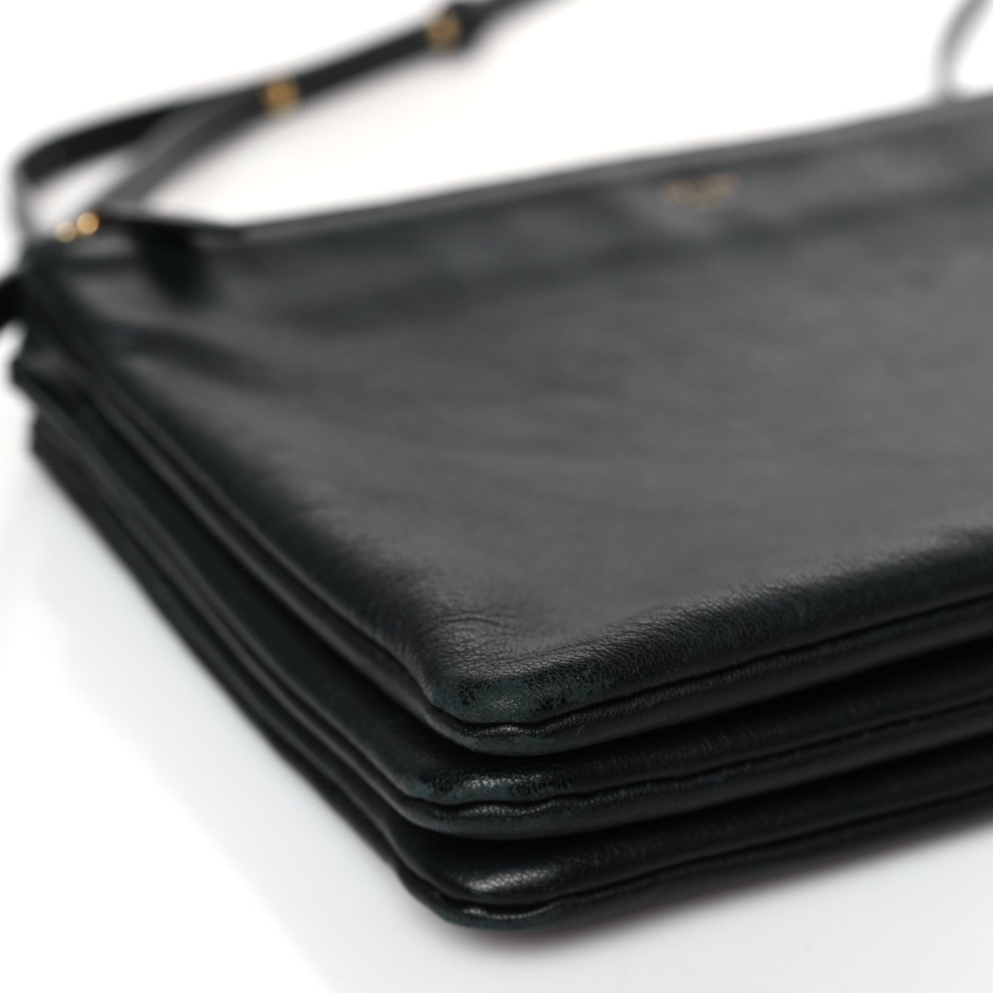 Lambskin Large Trio Crossbody Bag Black