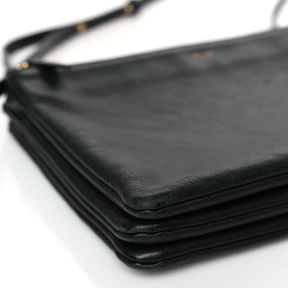 Celine Lambskin Large Trio Crossbody Bag Black 9 of 10