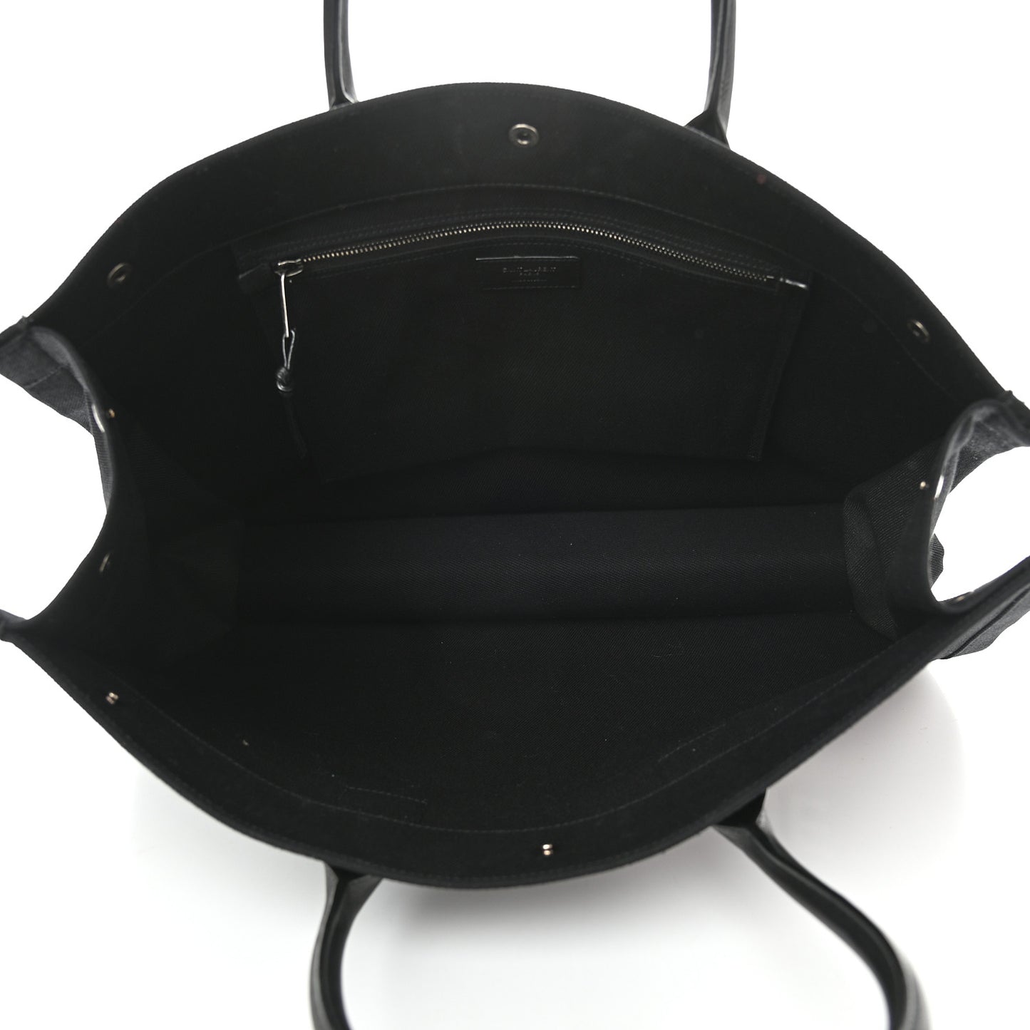 Linen Calfskin Rive Gauche Tote Black