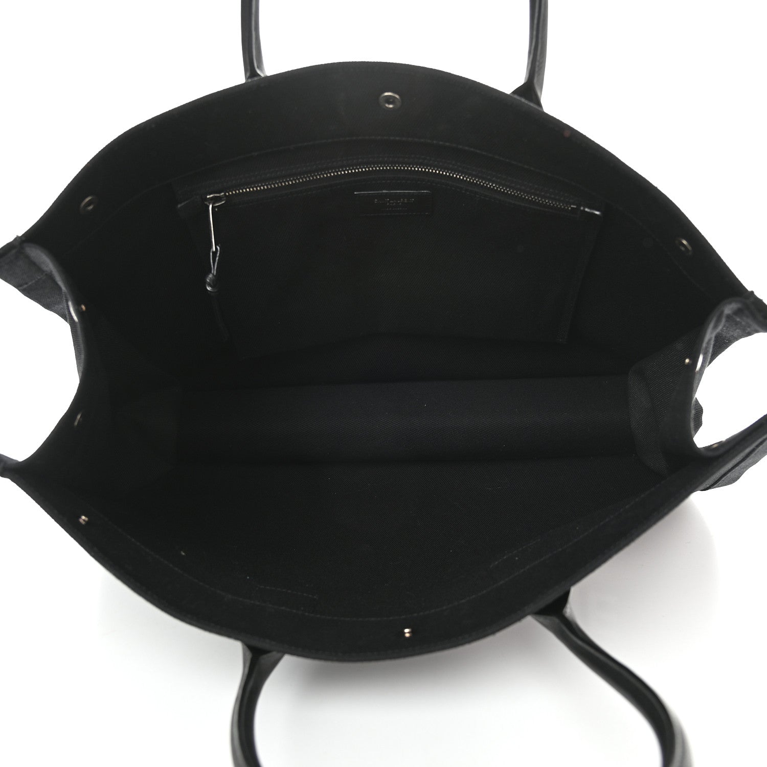 Saint Laurent Linen Calfskin Rive Gauche Tote Black 5 of 8
