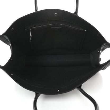 Saint Laurent Linen Calfskin Rive Gauche Tote Black 5 of 8