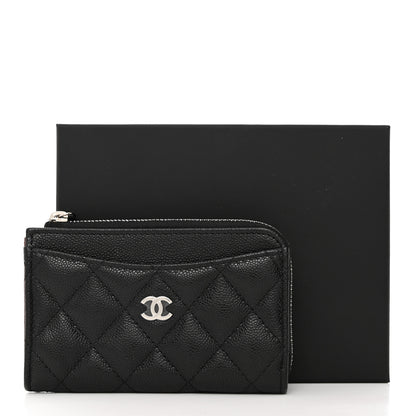 Chanel Caviar Quilted CC Zip Around Card Holder Black 3 of 8