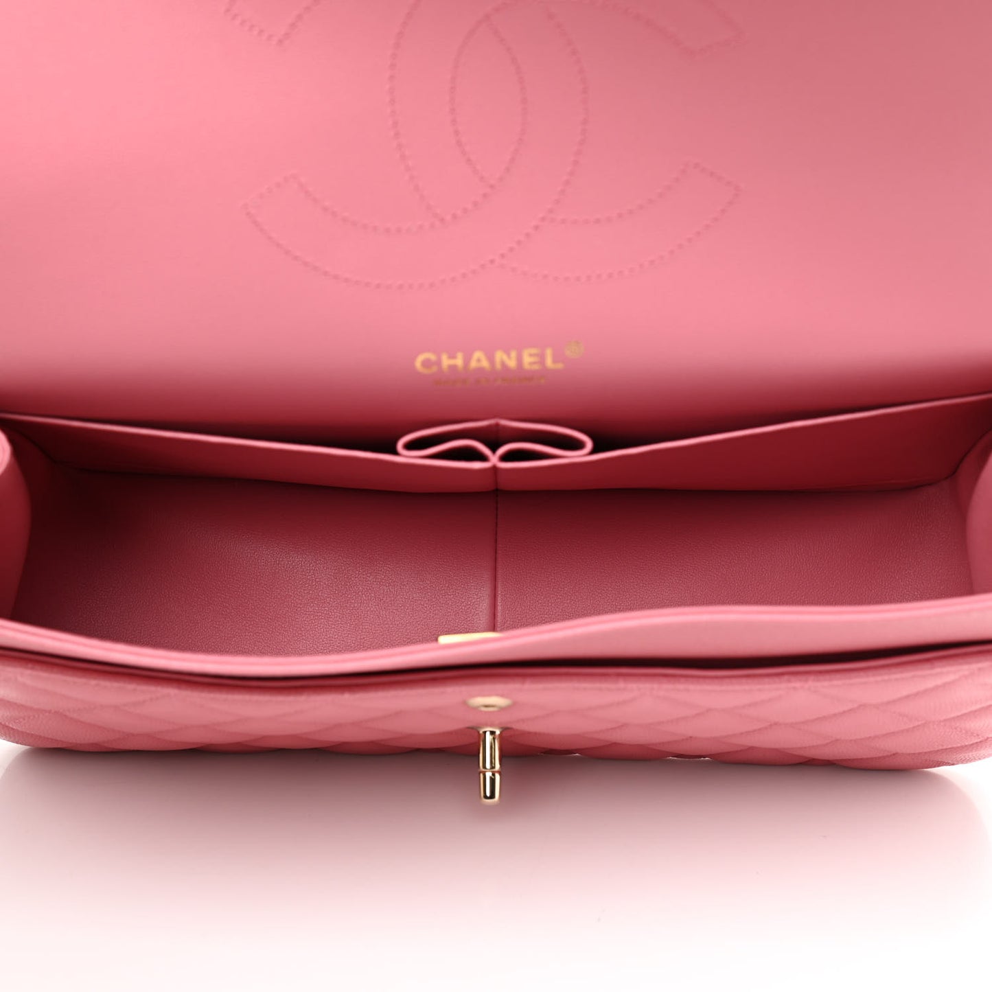 Caviar Quilted Jumbo Double Flap Dark Pink