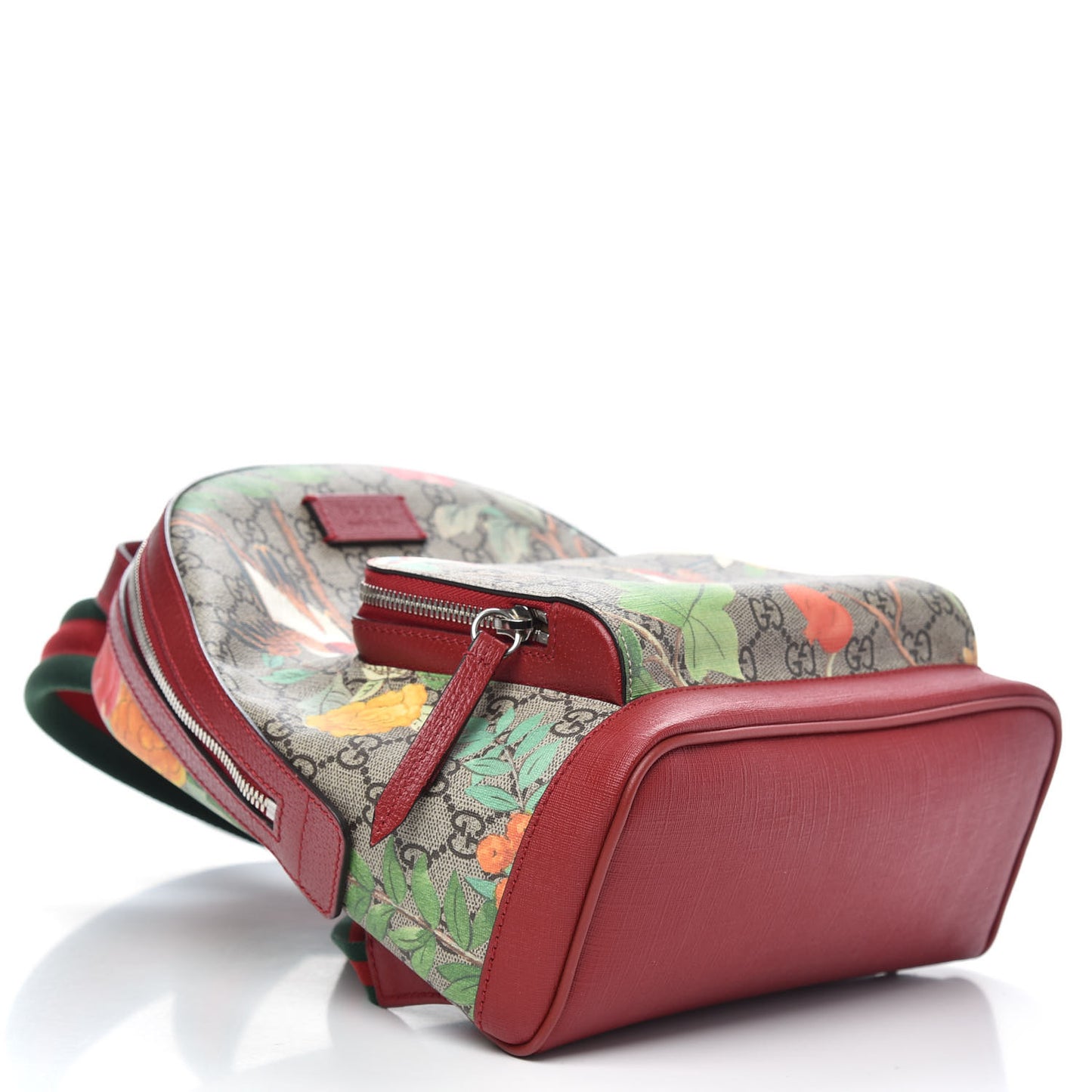 GG Supreme Monogram Tian Web Small Day Backpack Beige Multicolor Red
