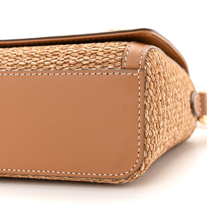 Burberry Raffia Calfskin TB Note Crossbody Bag Natural 10 of 10