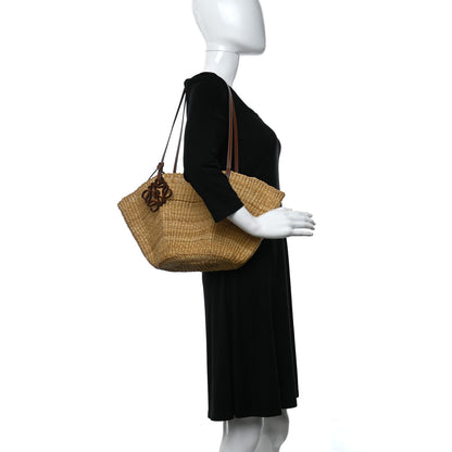 Loewe Calfskin Raffia Paulas Ibiza Small Basket Tote Bag Natural Tan 2 of 8
