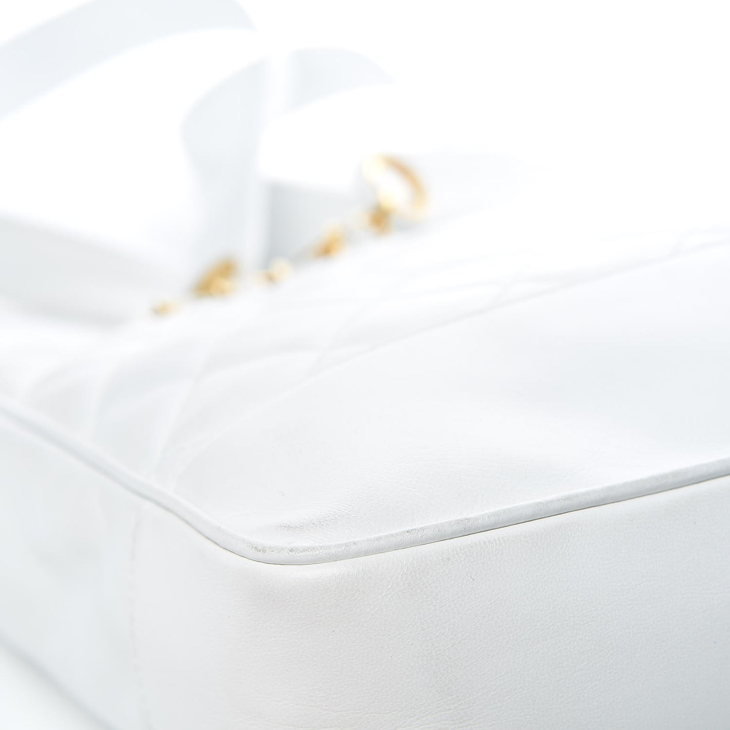 Lambskin Quilted Shoulder Bag White