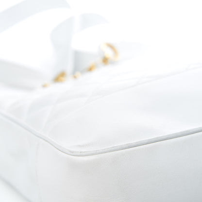 Chanel Lambskin Quilted Shoulder Bag White 26 of 27