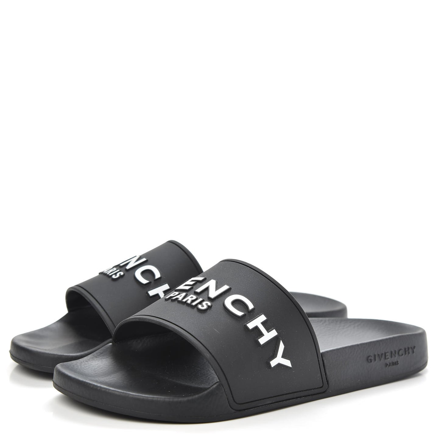Rubber Logo Pool Slide Sandals 39 Black