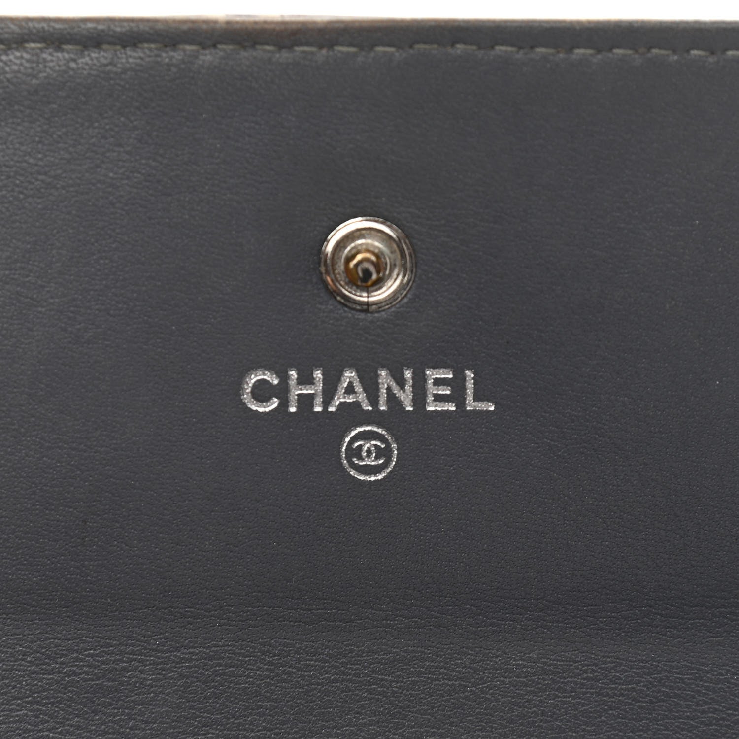 Chanel Patent Camellia Embossed Flap Wallet Dark Blue 6 of 13