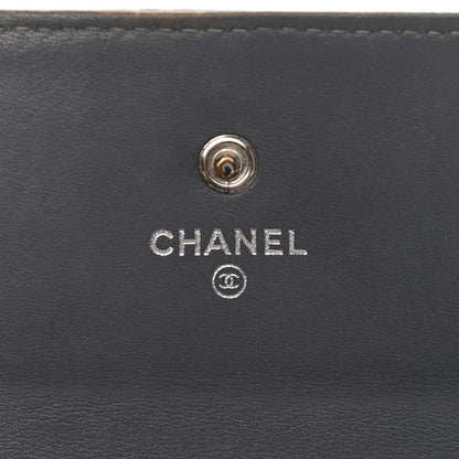 Chanel Patent Camellia Embossed Flap Wallet Dark Blue 6 of 13