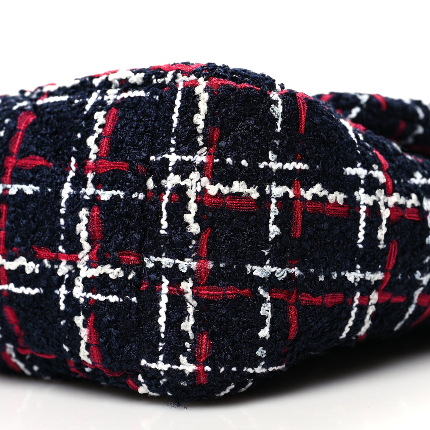 Tweed Quilted Large Chanel 19 Flap Navy Blue White Red