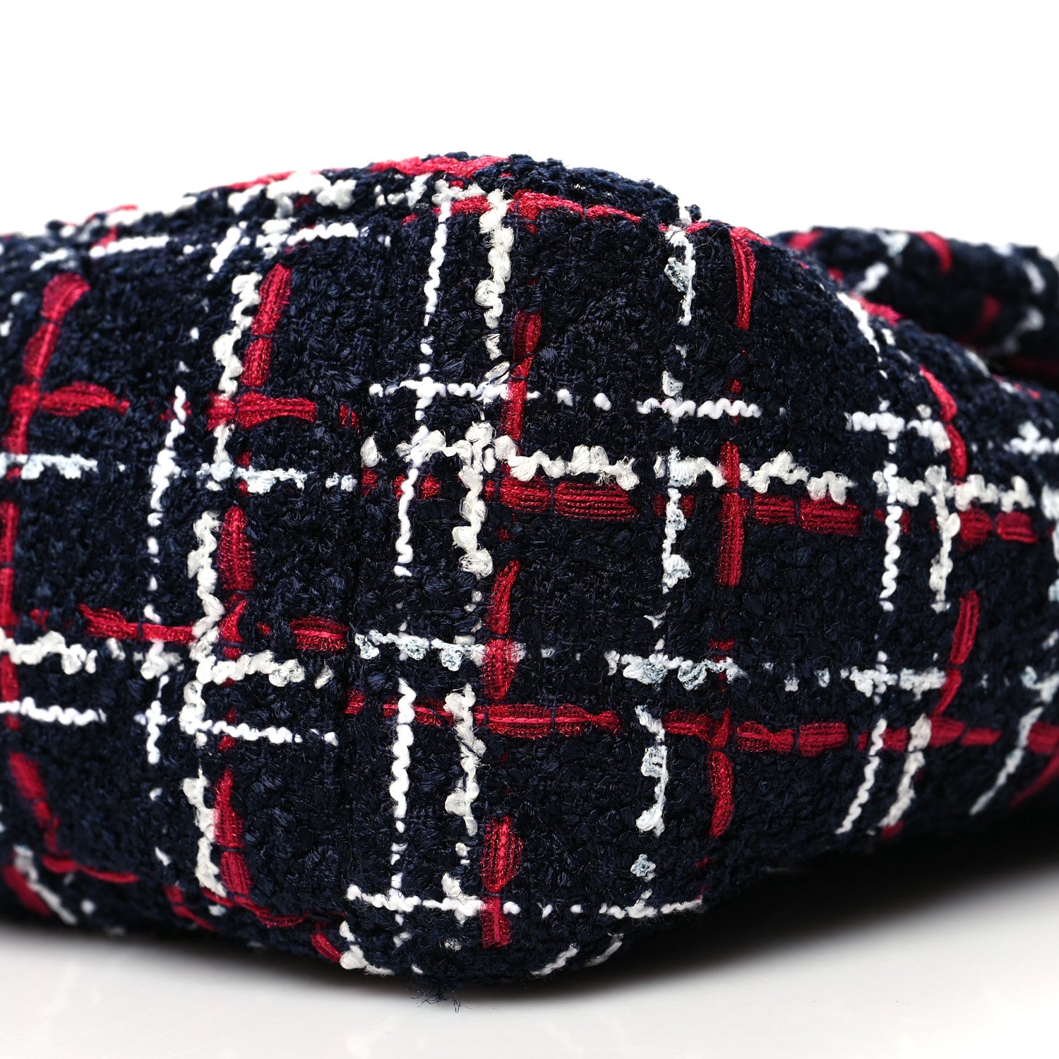 Chanel Tweed Quilted Large Chanel 19 Flap Navy Blue White Red 10 of 10