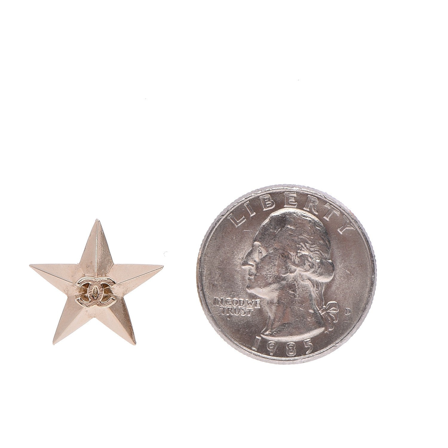 Chanel Metal CC Star Earrings Gold 2 of 5