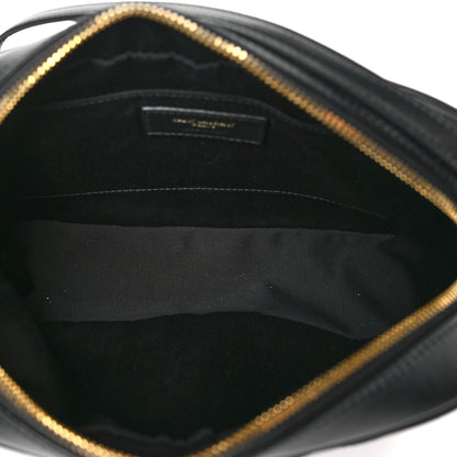 Saint Laurent Suede Calfskin Matelasse Monogram Lou Camera Bag Black 5 of 9