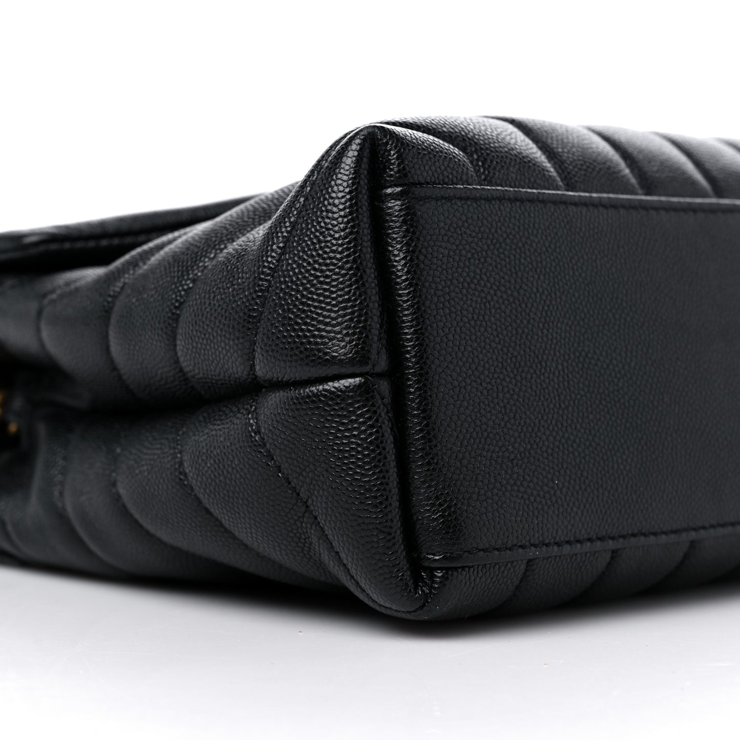 Grain de Poudre Calfskin Y Quilted Monogram Small Loulou Chain Satchel Black