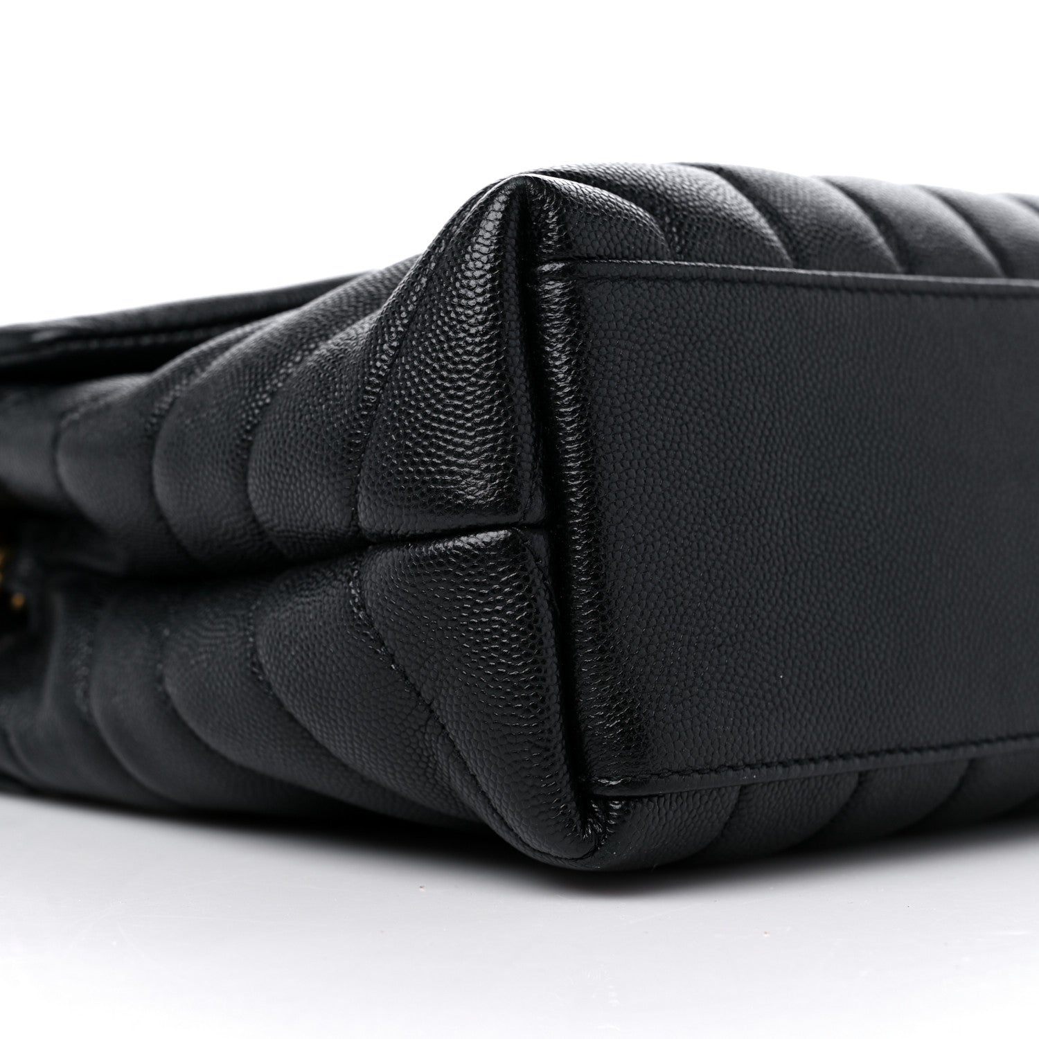 Saint Laurent Grain de Poudre Calfskin Y Quilted Monogram Small Loulou Chain Satchel Black 9 of 10