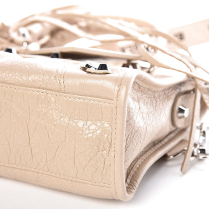 Balenciaga Agneau Classic Silver Hardware Mini City Logo Strap Beige Tapioca 9 of 9