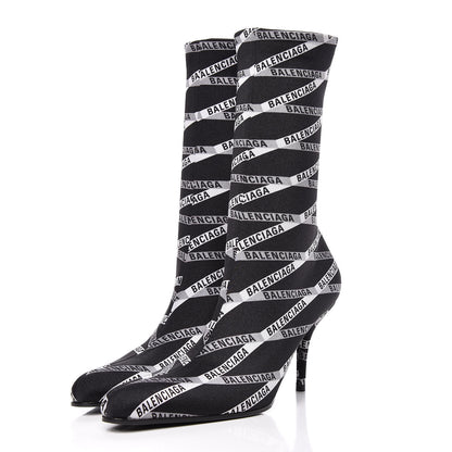 Balenciaga Spandex Losange Monogram 85mm Booties 38.5 Gris Black 4 of 8