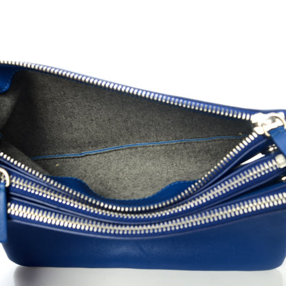 Celine Lambskin Small Trio Crossbody Bag Electric Blue 5 of 9
