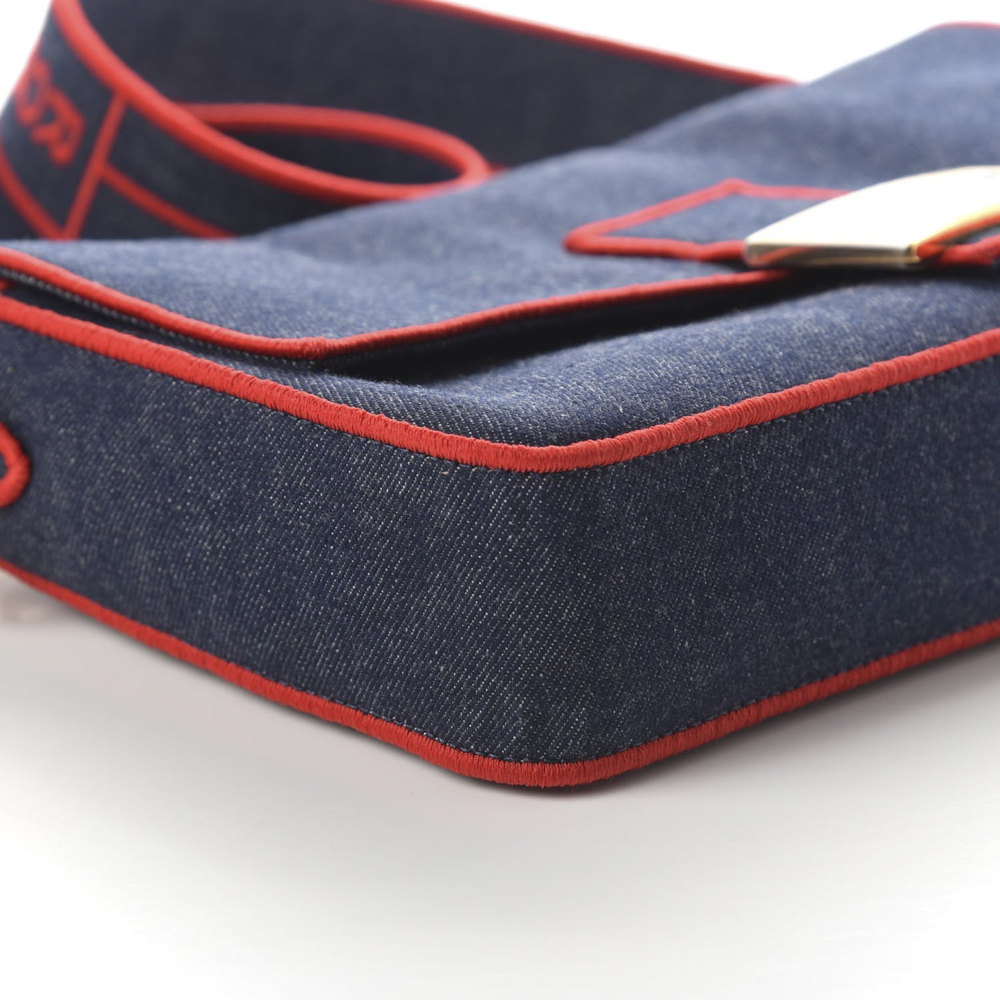Denim Large Baguette Blue Rosso
