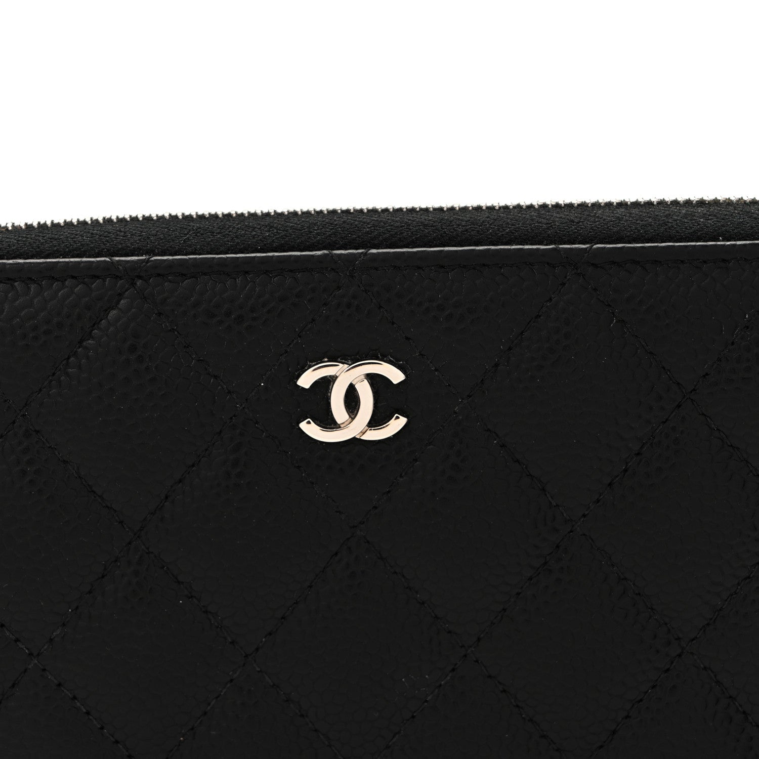 Chanel Caviar Quilted Large Gusset Zip Around Wallet Black 9 of 12