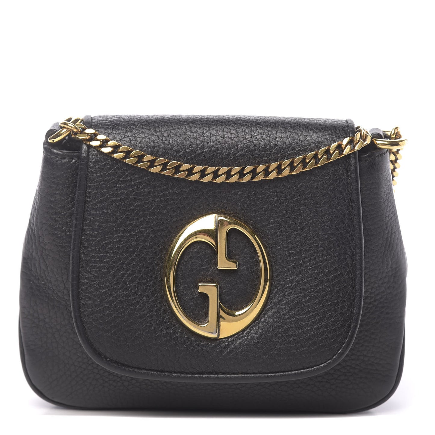 Pebbled Calfskin Small 1973 Chain Shoulder Bag Black