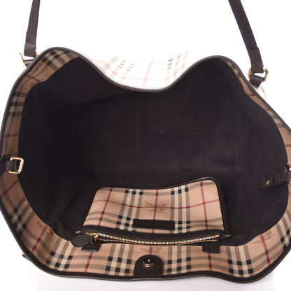 Burberry Haymarket Check Large Canterbury Tote Chocolate 7 of 13