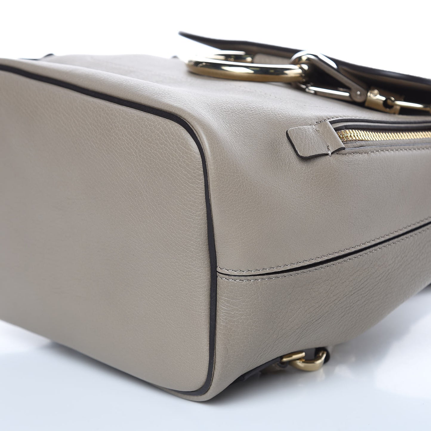 Suede Calfskin Small Faye Backpack Motty Grey