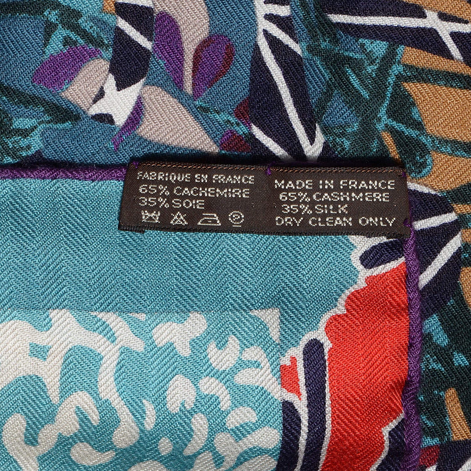 Hermes Cashmere Silk Ex Libris En Monogram Kimonos Shawl 140 7 of 8