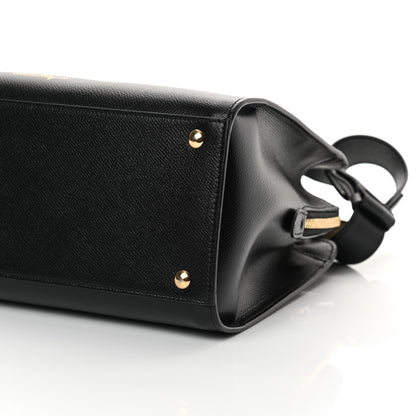Salvatore Ferragamo Hammered Calfskin Today Satchel Black 10 of 10