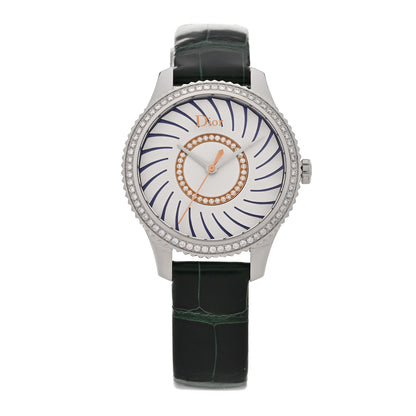 Christian Dior Stainless Steel Alligator Diamond Bezel 32mm Dior VIII Montaigne Quartz Watch White 1 of 5