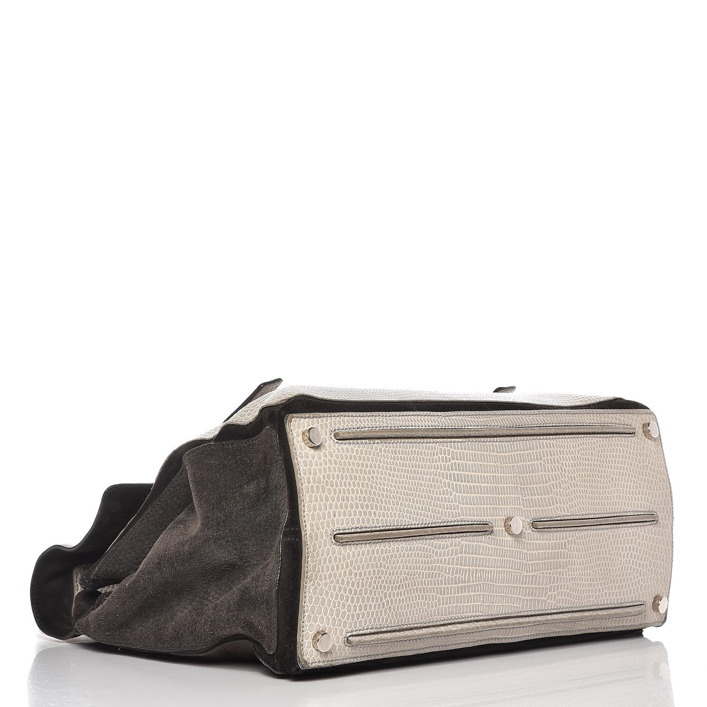 Suede Calfskin Crocodile Embossed Muse Two Brown