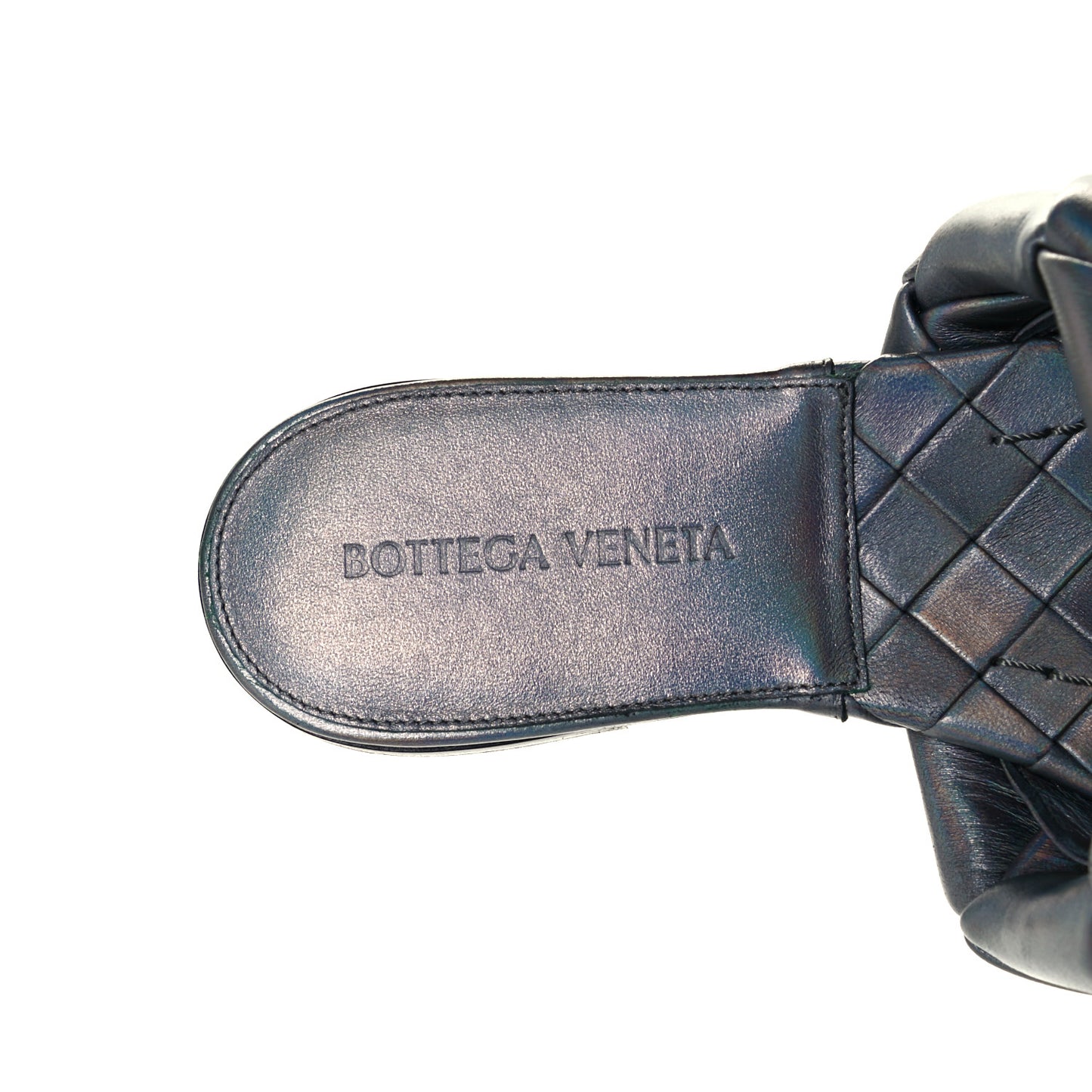 Laser Nappa Maxi Intrecciato Lido Flat Sandals 38 Oyster