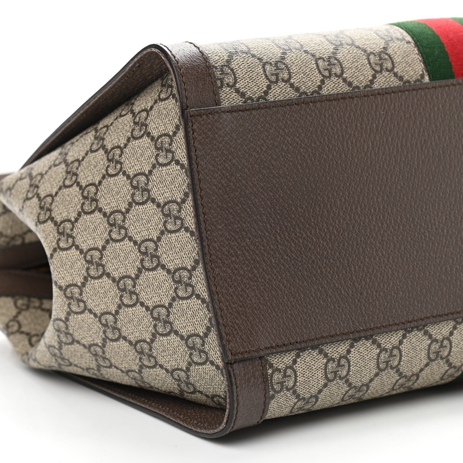 Gucci GG Supreme Monogram Web Medium Ophidia Tote Bag Brown 9 of 10