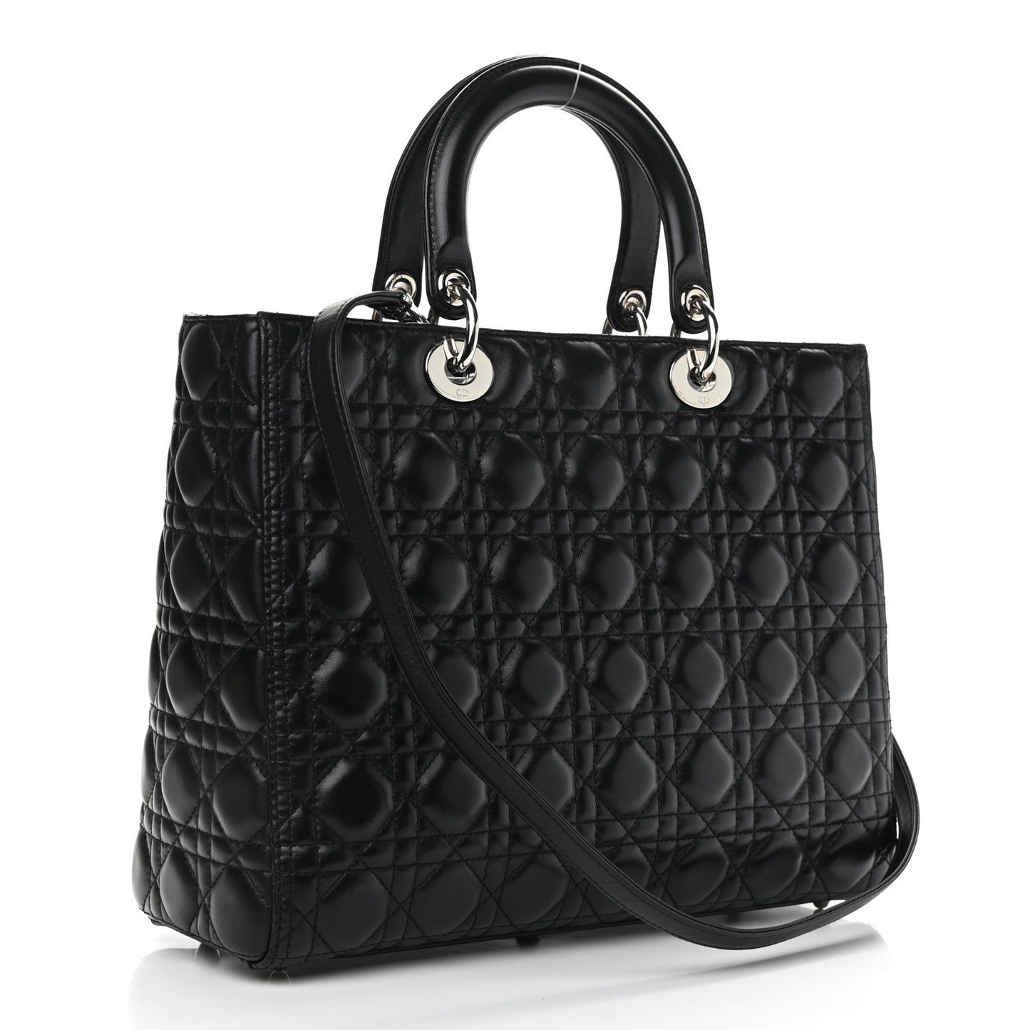 Lambskin Cannage Large Lady Dior Black