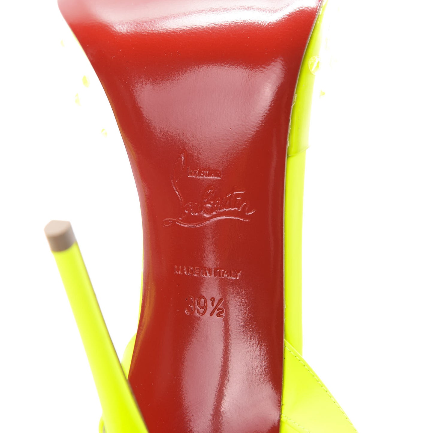 PVC Fluo Mat Spikaqueen 100 Pumps 39.5 Version Yellow Fluo